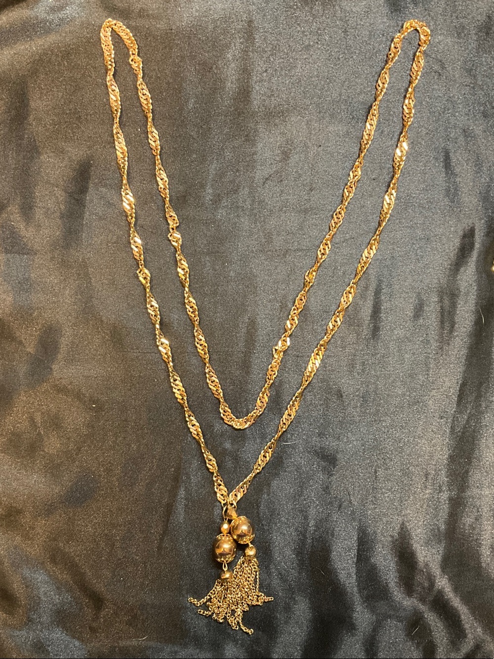 Gold-Tone Double Strand Tassel Necklace - Women Jewelry